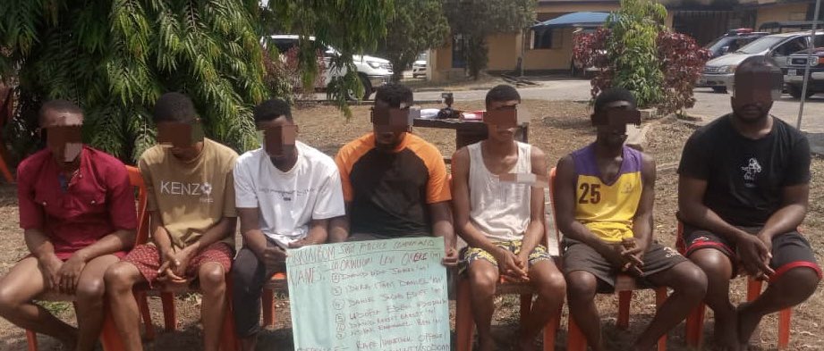 Akwa Ibom State Police parades six suspects involved in the rape of a 13-year-old boy